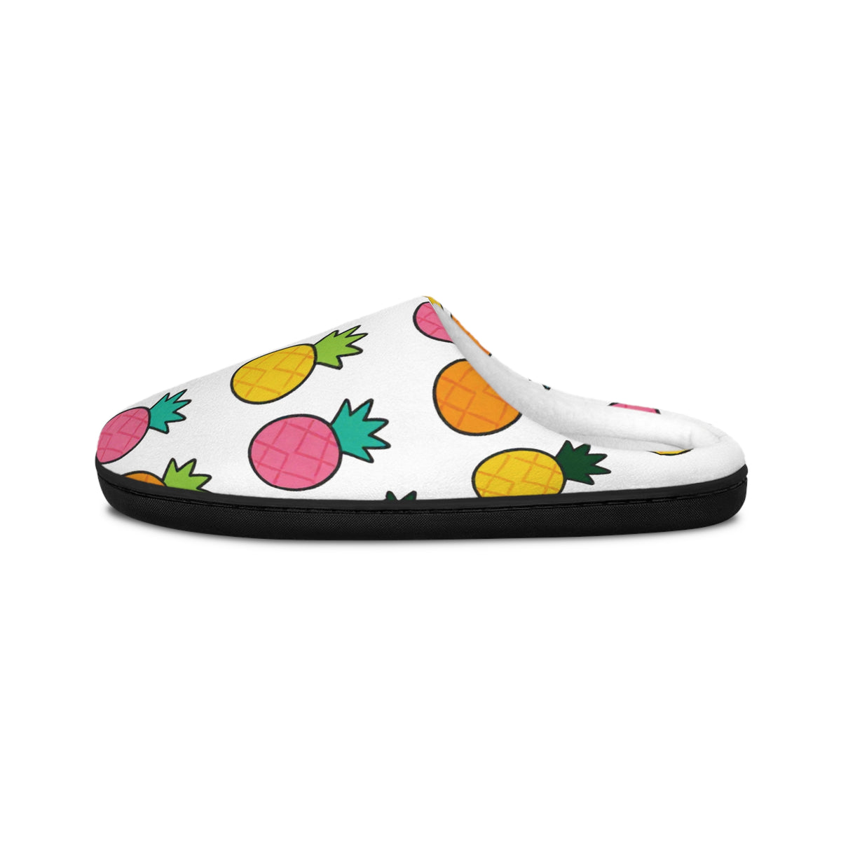 Pineapple Pattern Men’s Indoor Slippers — Colorful Tropical House Shoes