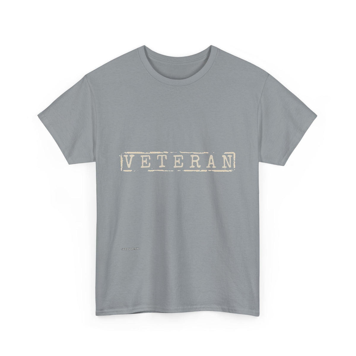 Veteran stamped text Tee | Military tribute, minimalist white shirt