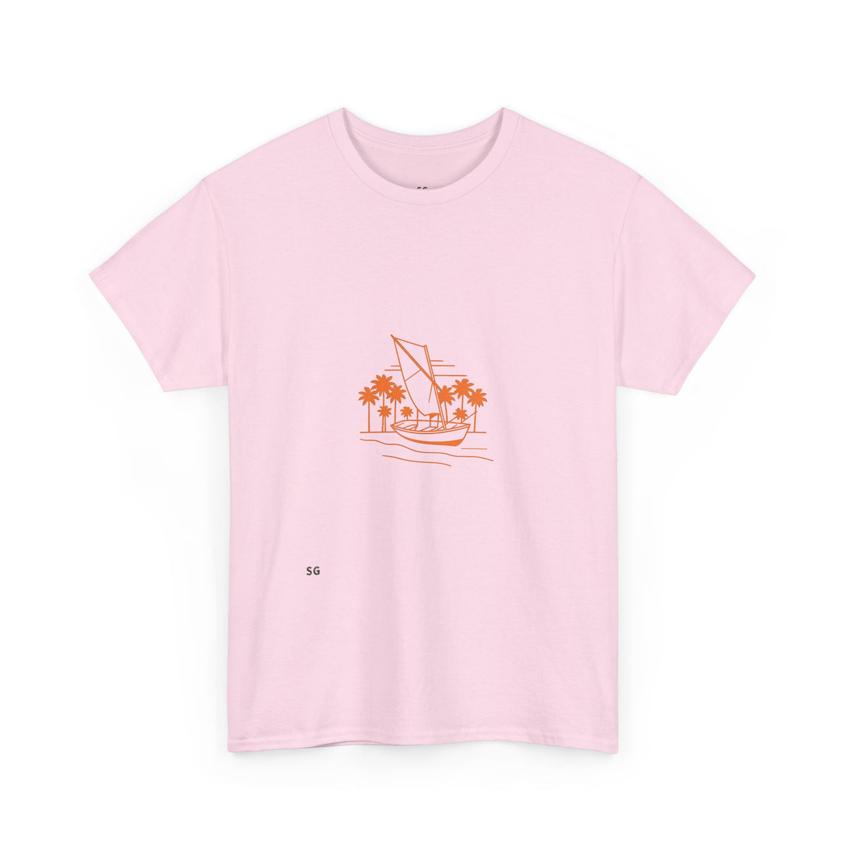 Sailboat Palm Beach T-Shirt — Minimal Coastal Graphic Tee