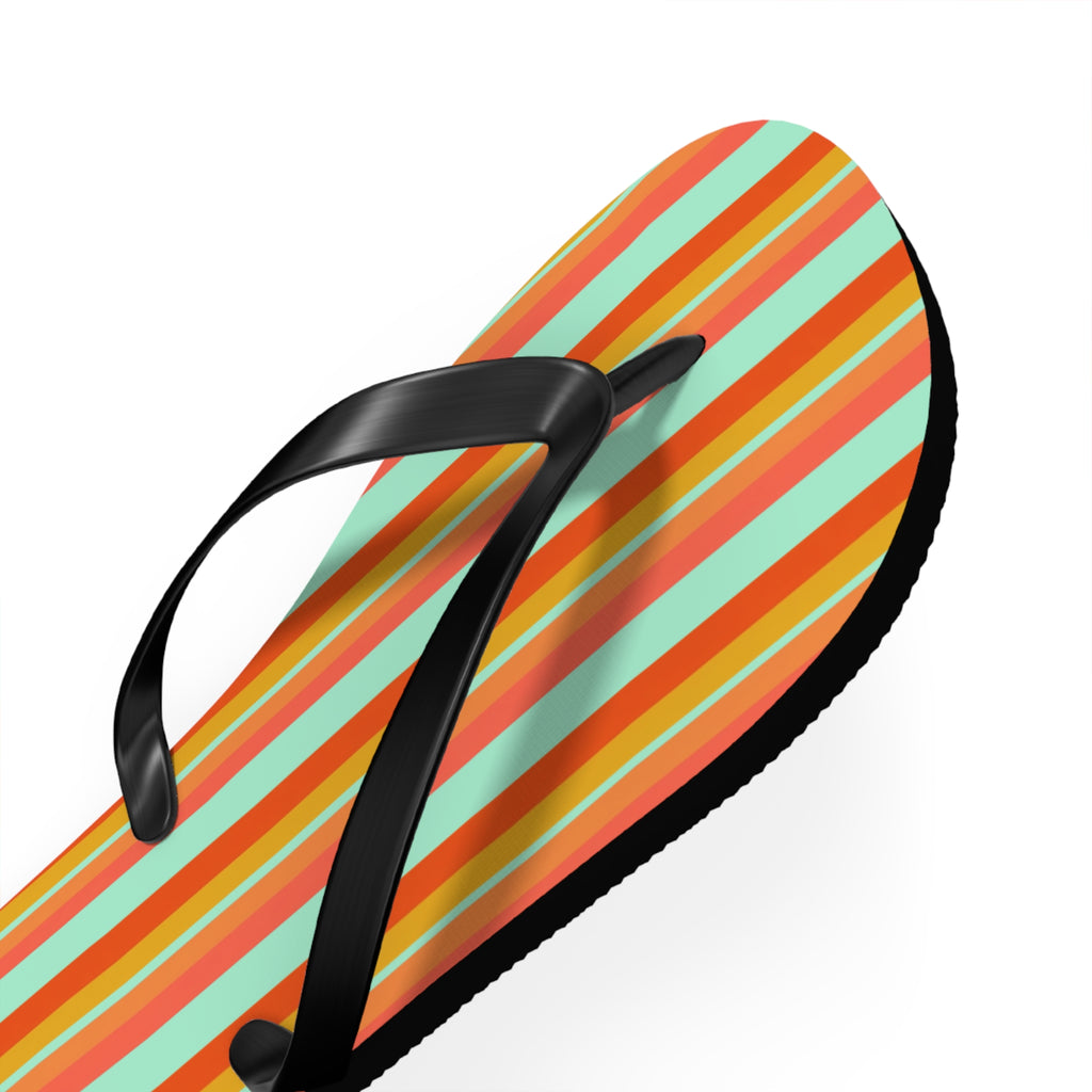 Retro Stripe Flip Flops – Colorful Beach Sandals