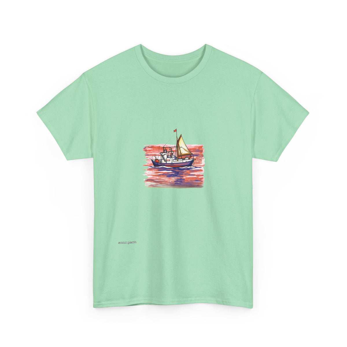 Sailboat Sketch Tee | Watercolor Boat Illustration Shirt