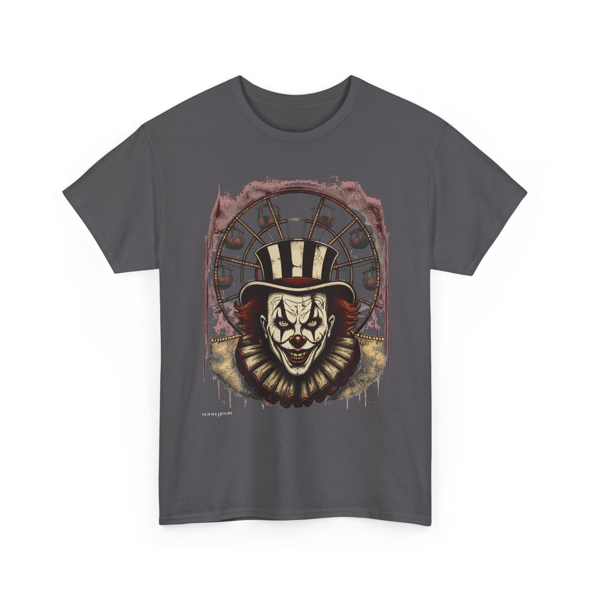 Creepy Circus Clown T-Shirt — Vintage Horror Carnival Design