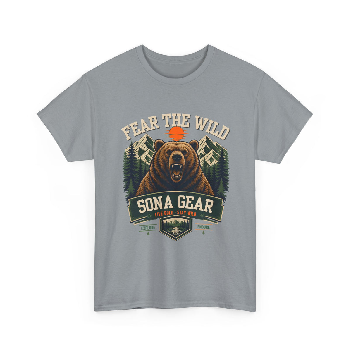 Bear Head Wilderness emblem T-Shirt | Sona Gear outdoor camping adventure