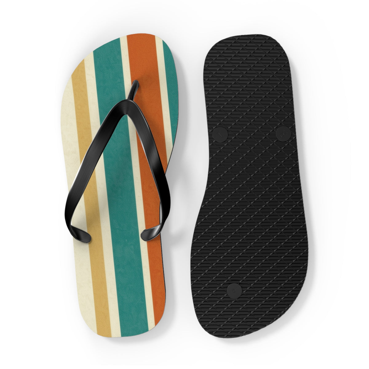 Retro Beach Stripe Flip Flops — Vintage Surf-Inspired Summer Sandals
