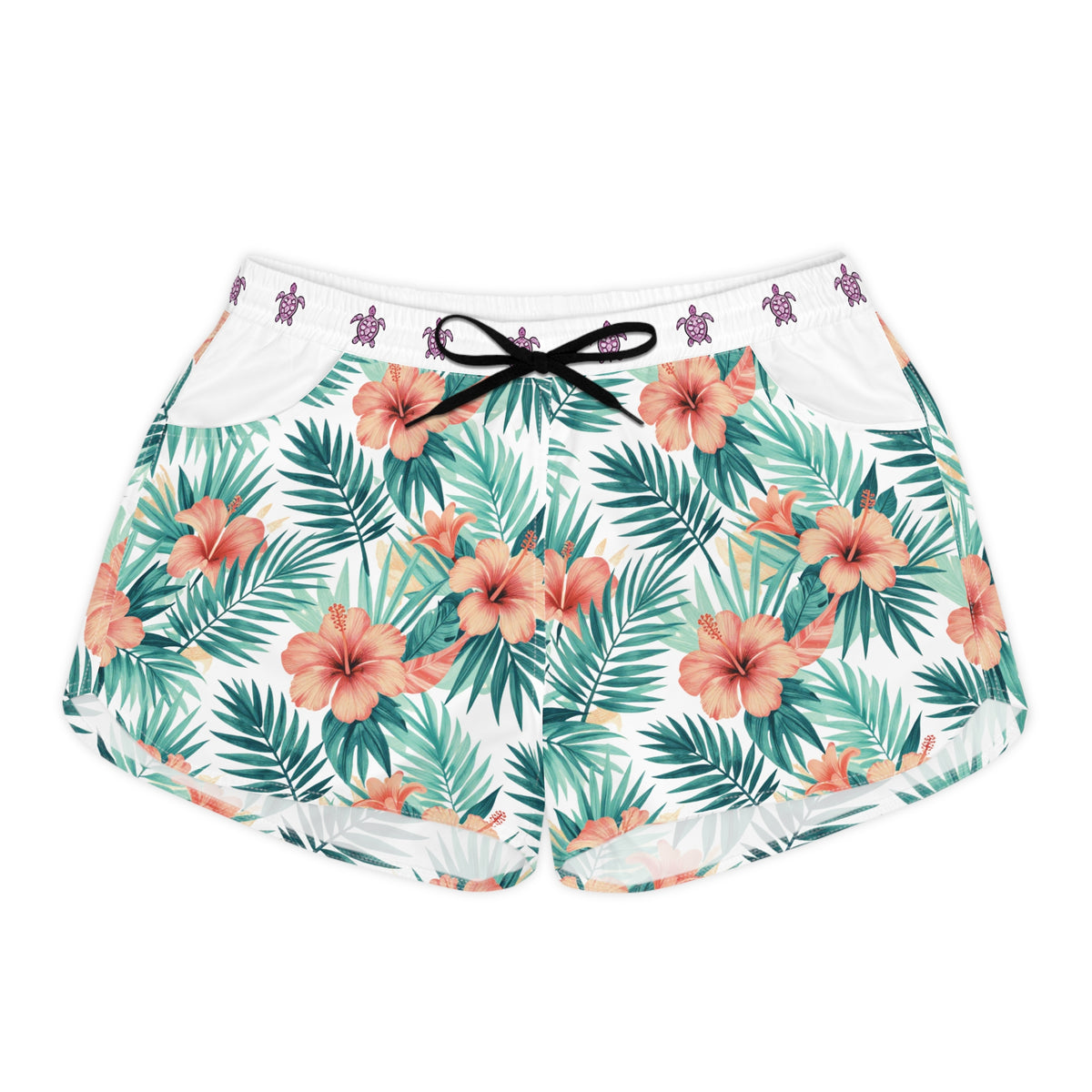 Tropical Hibiscus Women's Casual Shorts — Floral Beach AOP Lounge Shorts