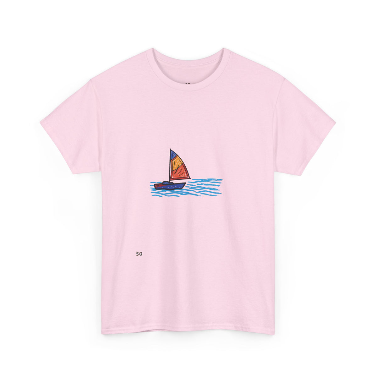 Sailboat Sketch Tee — Minimal Coastal Graphic T-Shirt