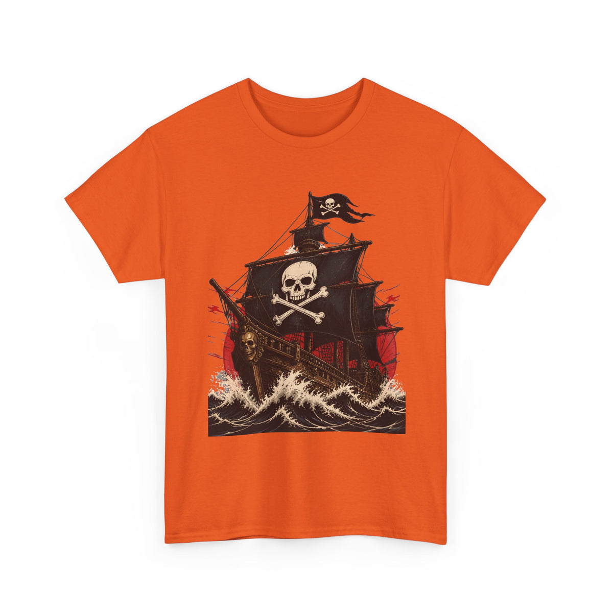Skull & Crossbones Pirate Ship Tee | Sailing Skull Ship Graphic Shirt