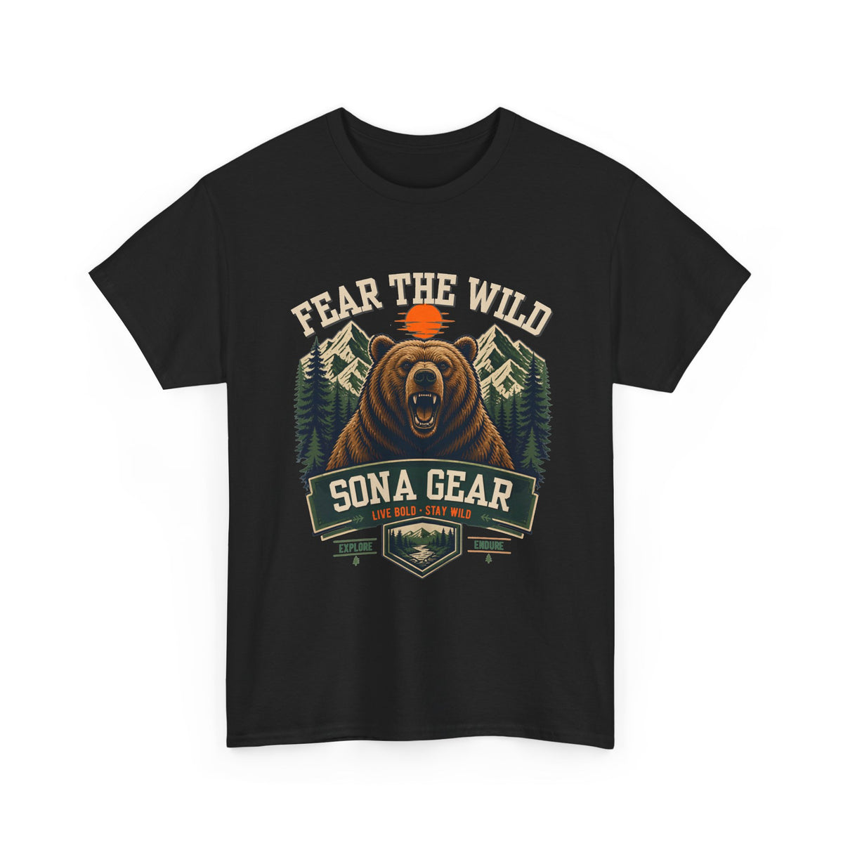 Bear Head Wilderness emblem T-Shirt | Sona Gear outdoor camping adventure