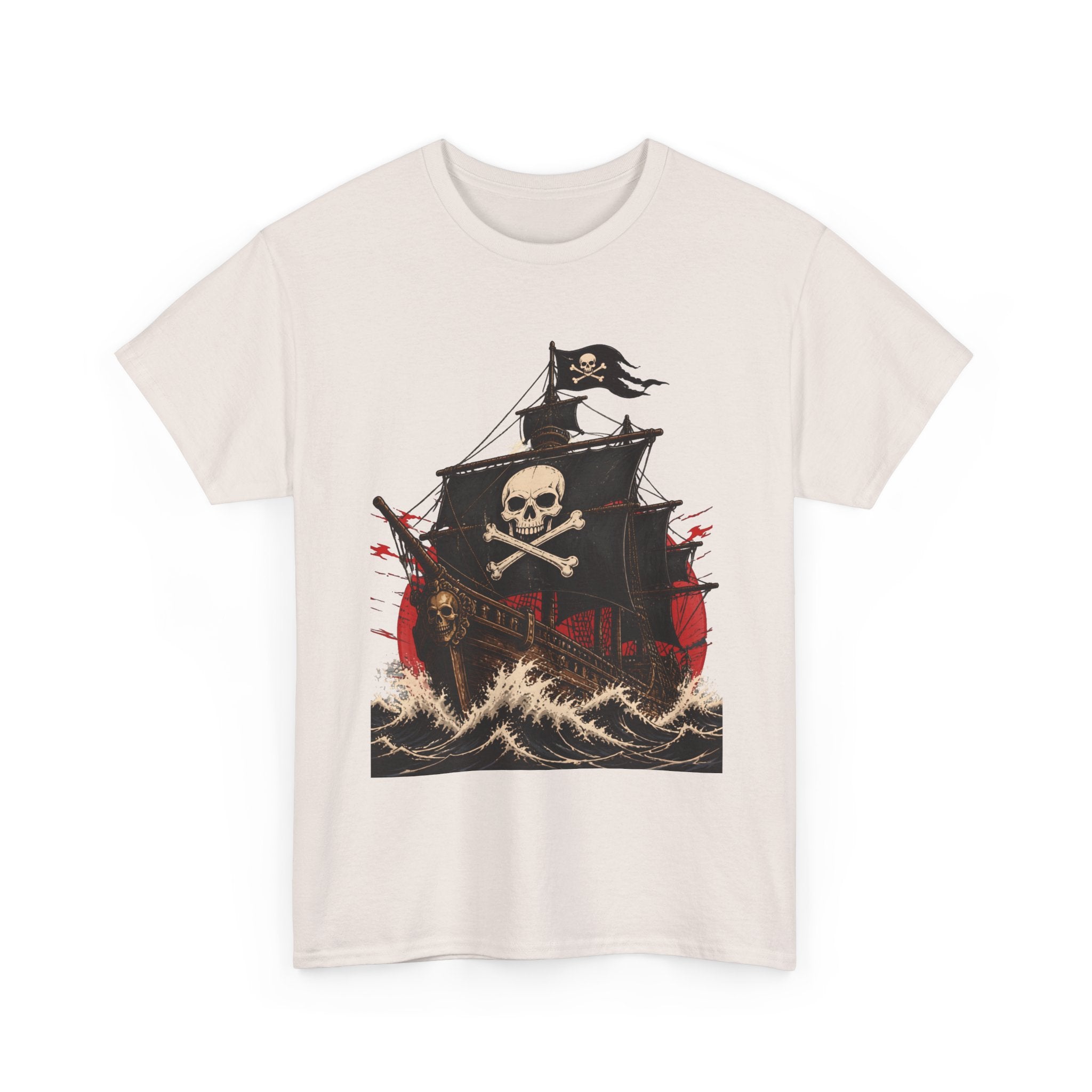 Skull & Crossbones Pirate Ship Tee | Sailing Skull Ship Graphic Shirt