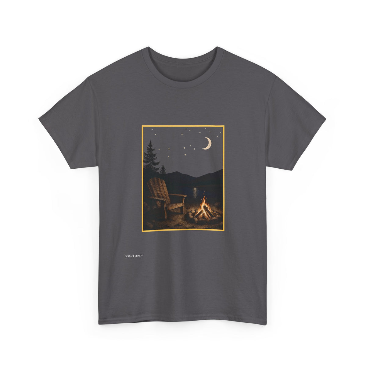 Campfire Night T‑Shirt — Moonlit Camping Graphic Tee