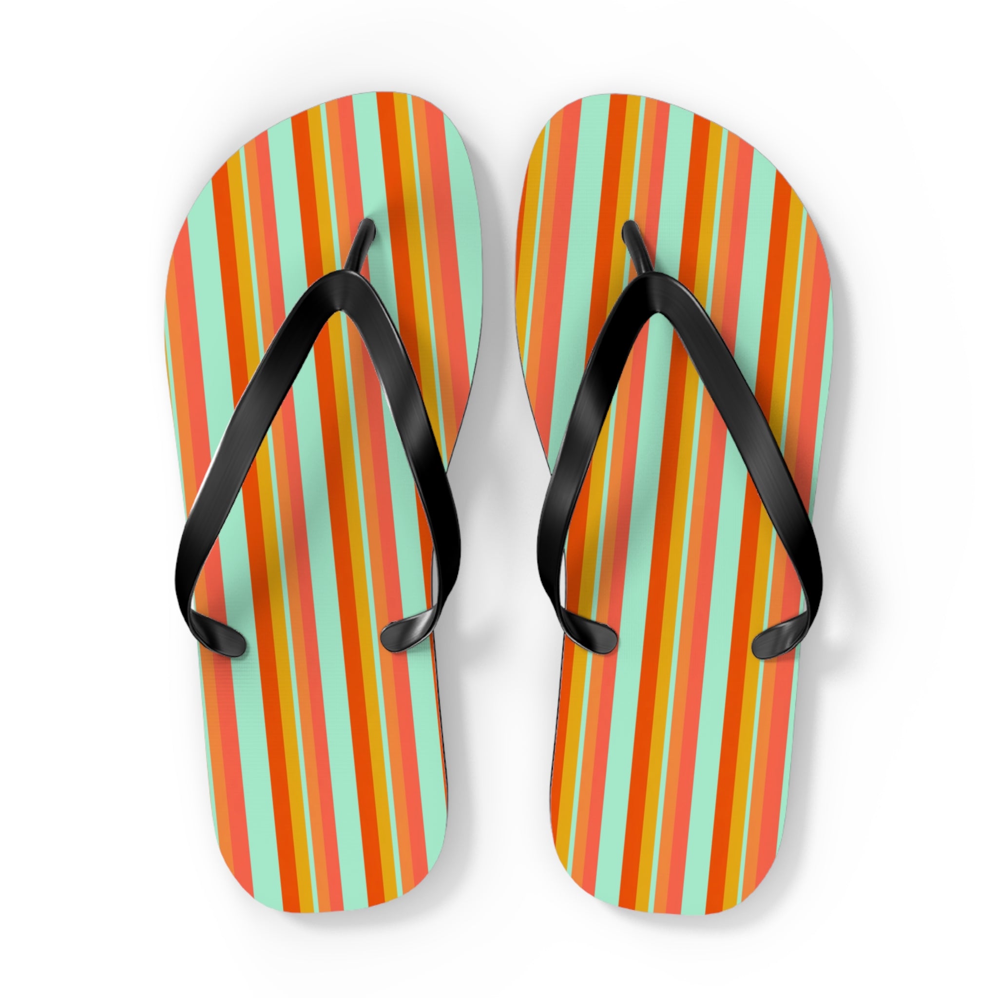 Retro Stripe Flip Flops – Colorful Beach Sandals