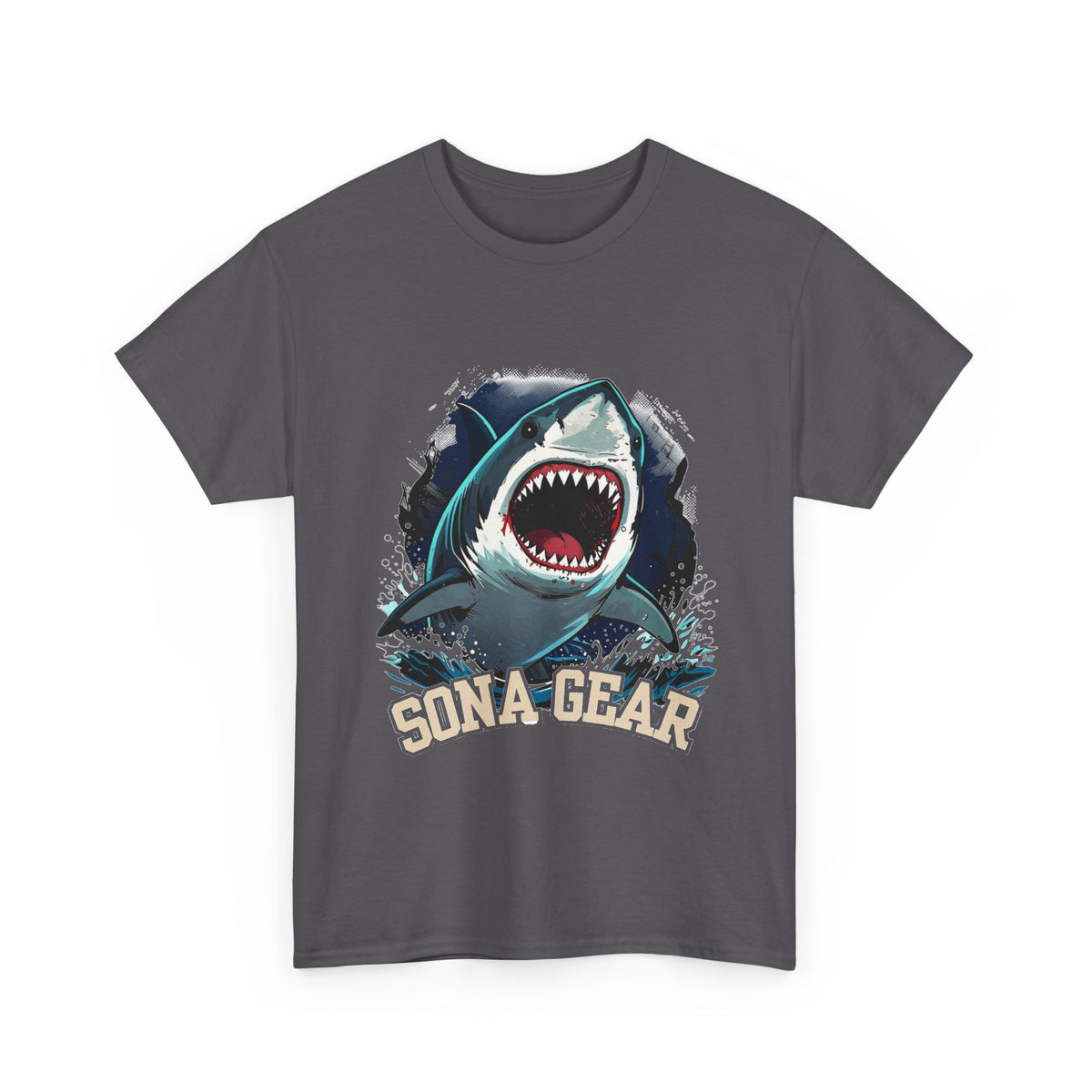 Great White Shark Illustration T-Shirt | Shark Bite Graphic Tee