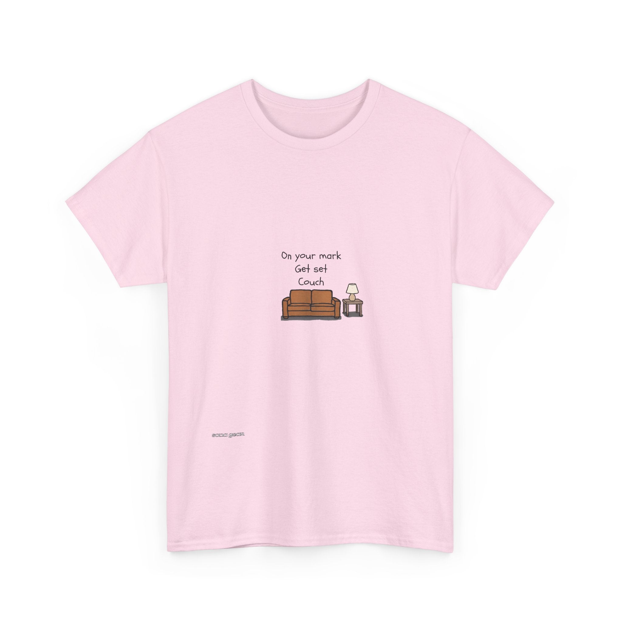 Cozy Couch Life T-Shirt — "On Your Mark, Get Set, Couch" Graphic Tee