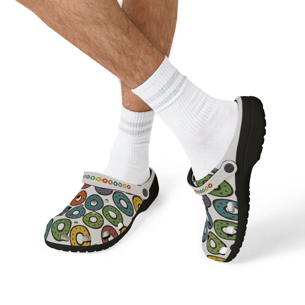 Donut Pattern EVA Foam Clogs — Colorful Sprinkle Slip‑Ons