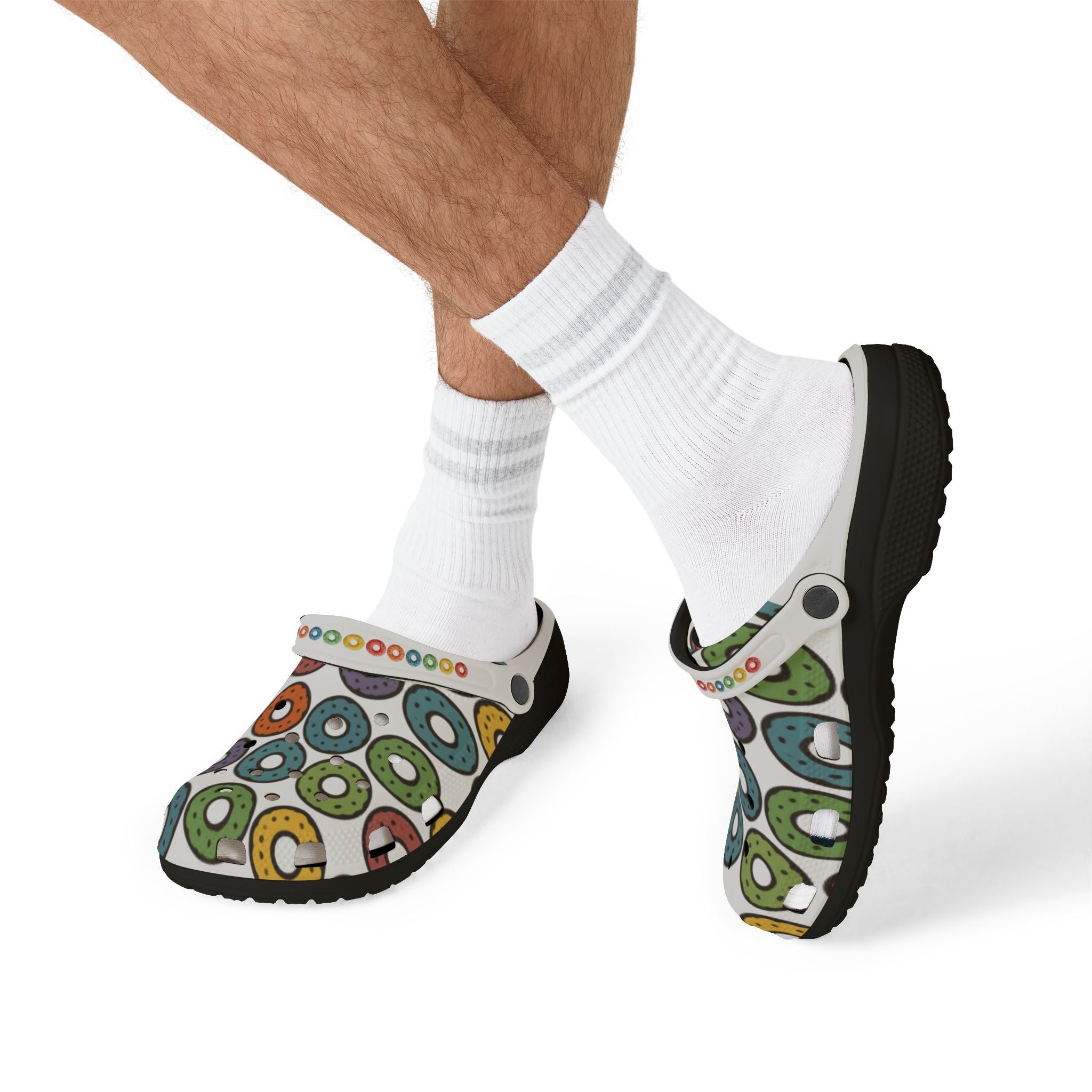 Donut Pattern EVA Foam Clogs — Colorful Sprinkle Slip‑Ons