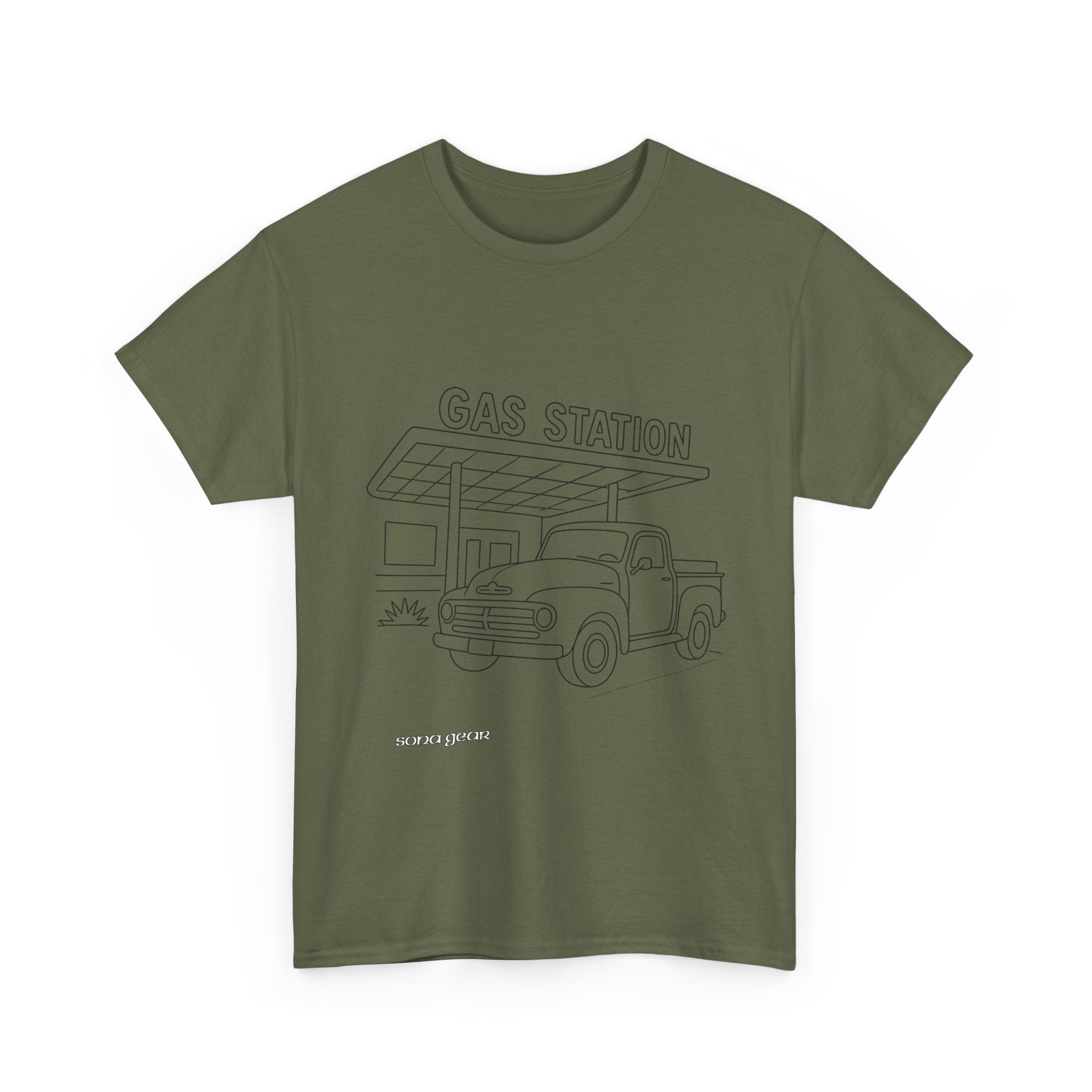 Vintage Truck at the Gas Station - T-Shirt