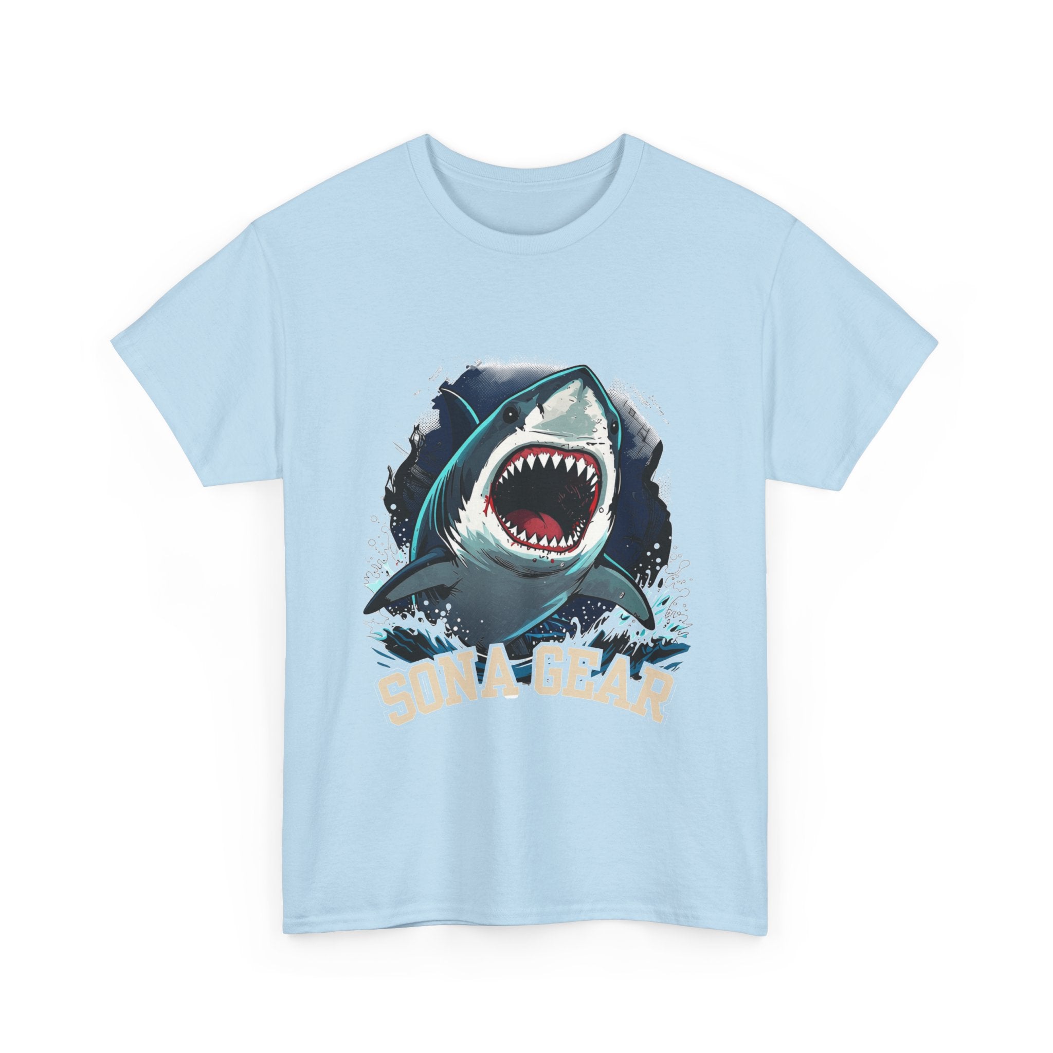 Great White Shark Illustration T-Shirt | Shark Bite Graphic Tee