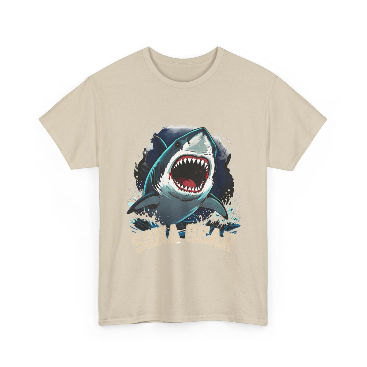 Great White Shark Illustration T-Shirt | Shark Bite Graphic Tee