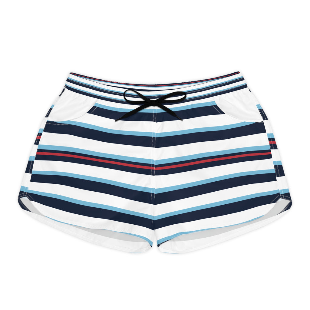 Striped Nautical Summer Shorts — Women's Casual Beach Lounge Shorts