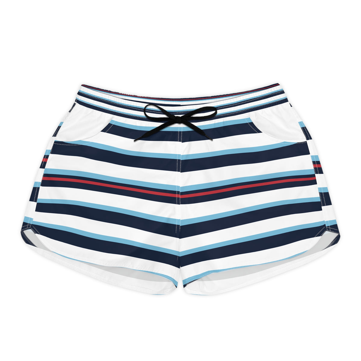 Striped Nautical Summer Shorts — Women's Casual Beach Lounge Shorts