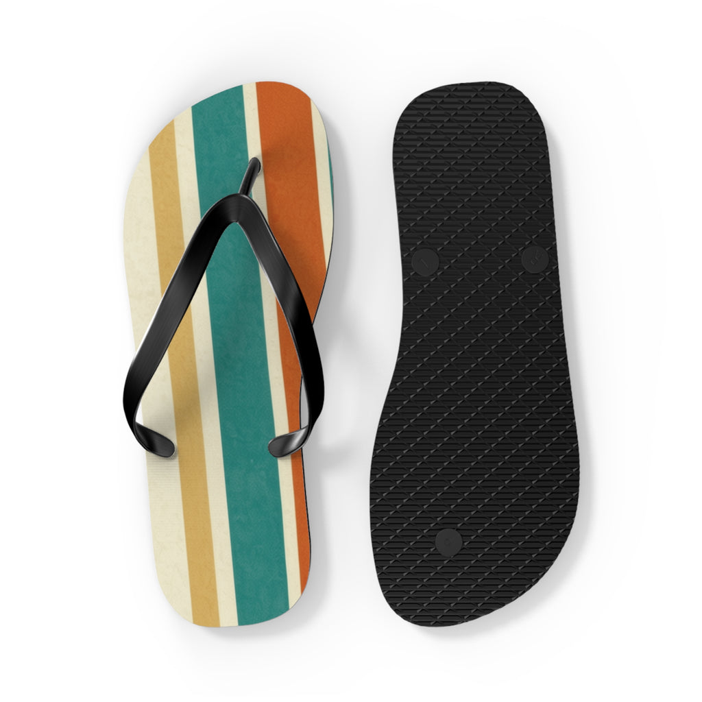 Retro Beach Stripe Flip Flops — Vintage Surf-Inspired Summer Sandals