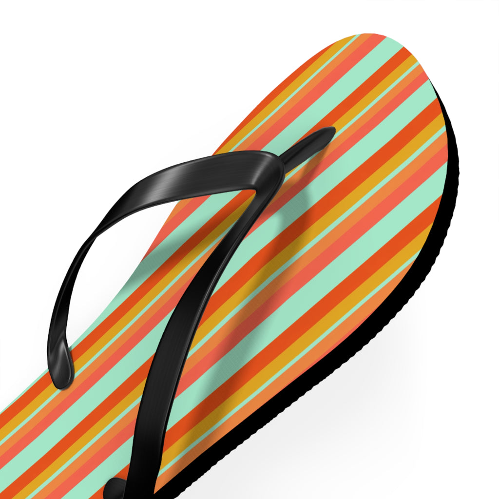 Retro Stripe Flip Flops – Colorful Beach Sandals