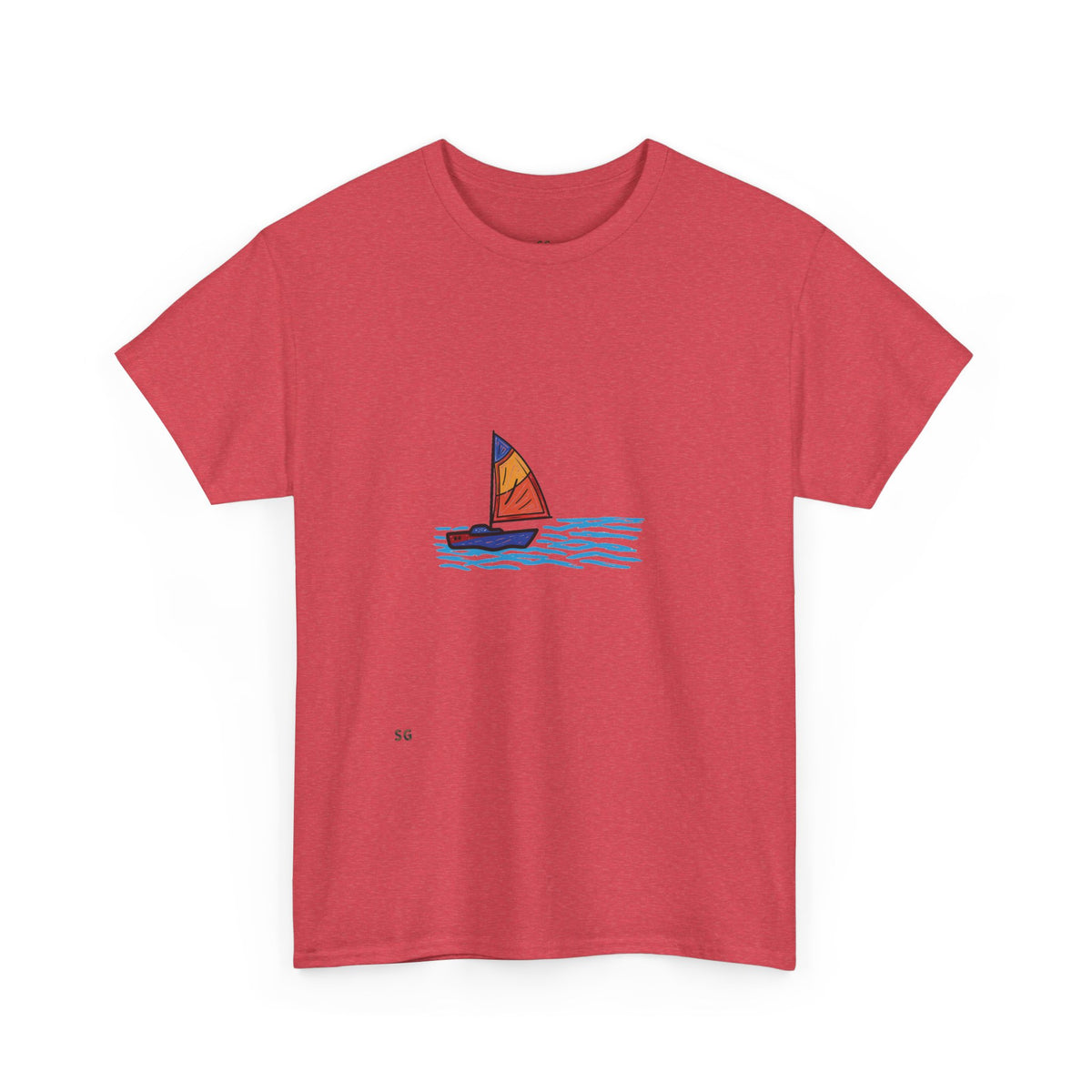Sailboat Sketch Tee — Minimal Coastal Graphic T-Shirt