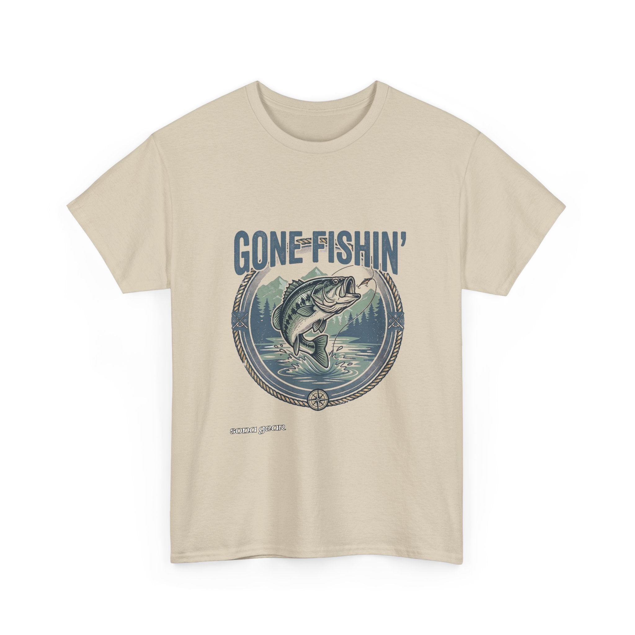 Gone Fishin' bass graphic Tee | Fishing shirt, outdoors lake design