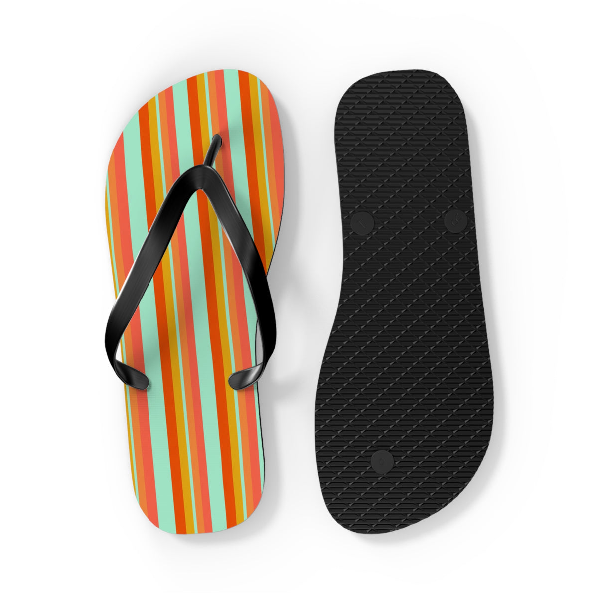 Retro Stripe Flip Flops – Colorful Beach Sandals