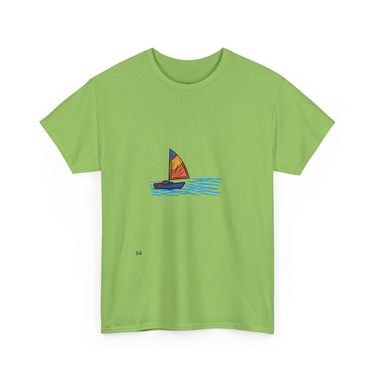 Sailboat Sketch Tee — Minimal Coastal Graphic T-Shirt