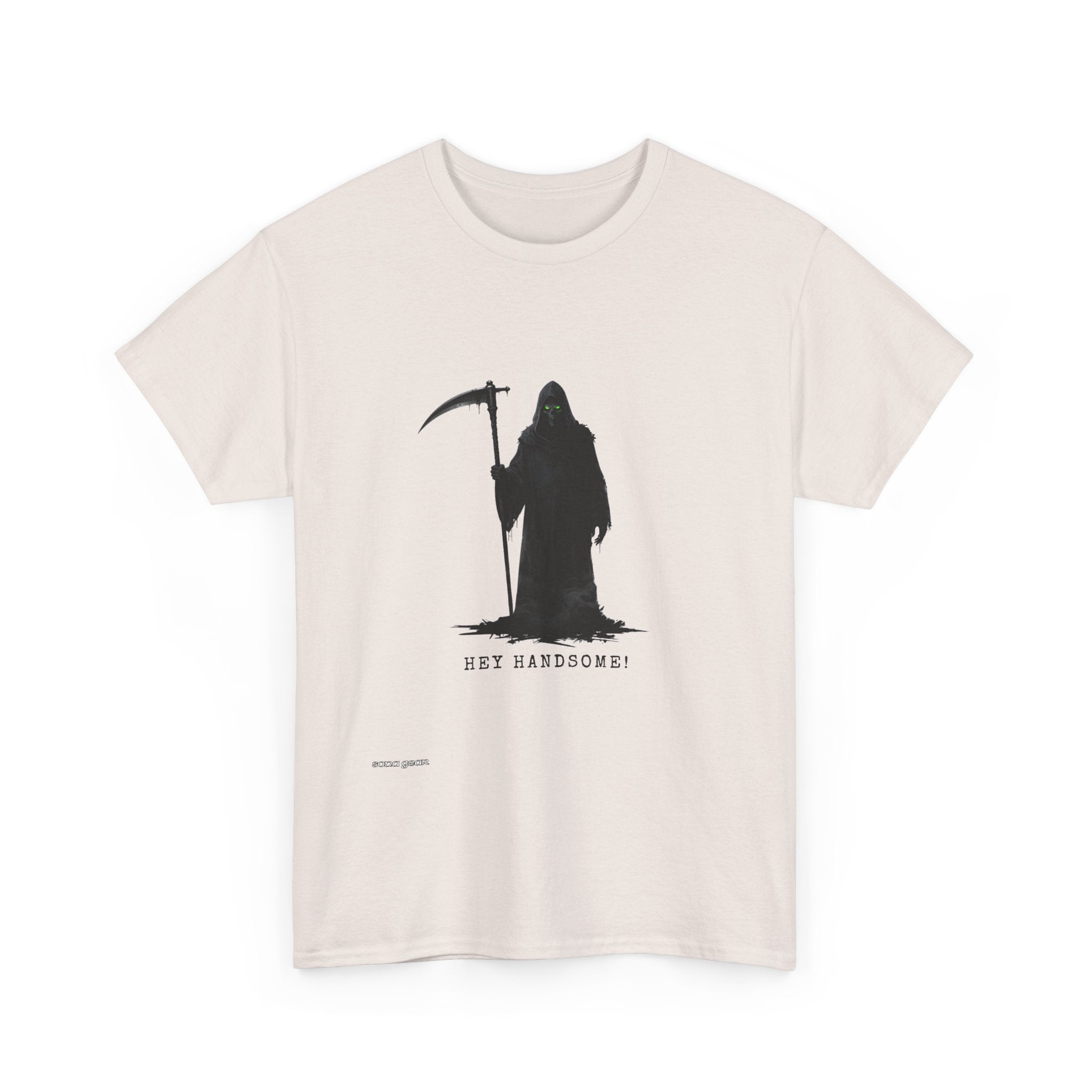 Grim Reaper Silhouette T-Shirt | Scythe Illustration, Dark Minimalist Tee