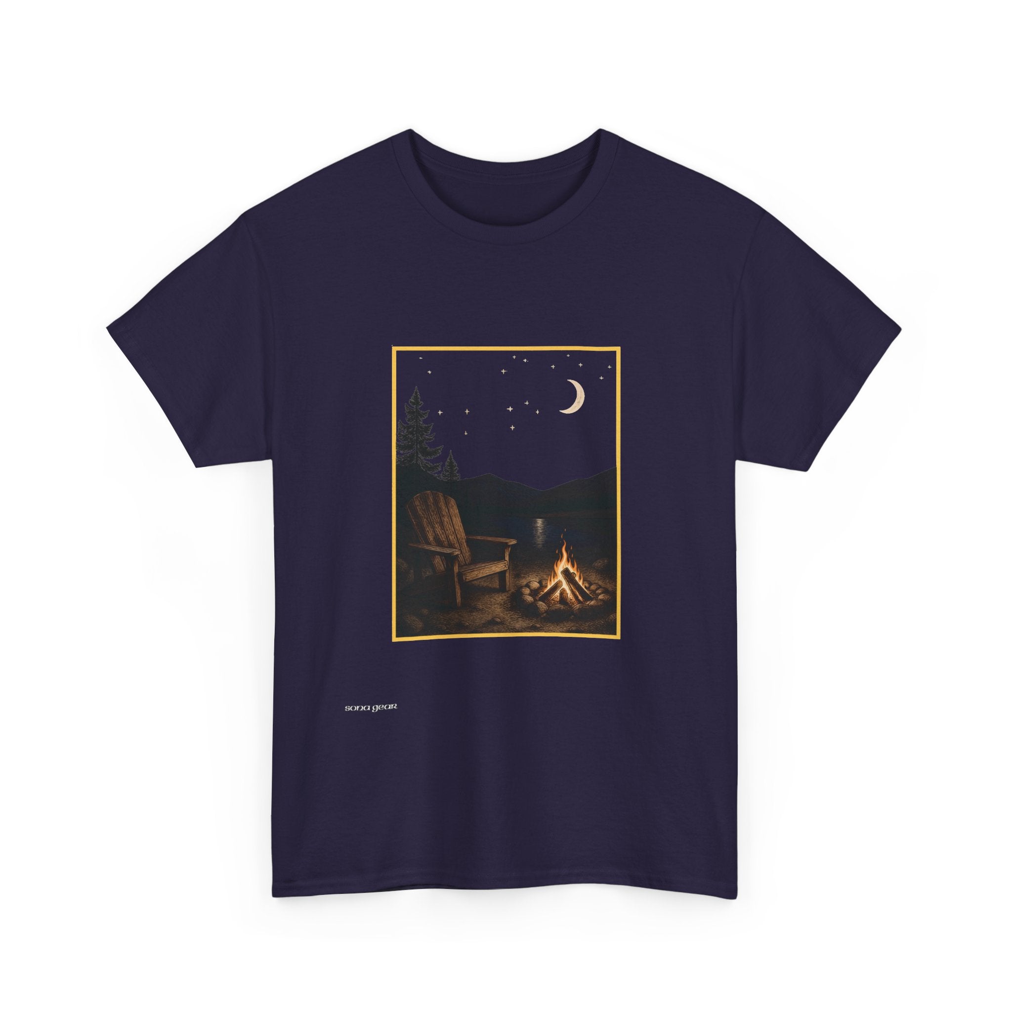 Campfire Night T‑Shirt — Moonlit Camping Graphic Tee