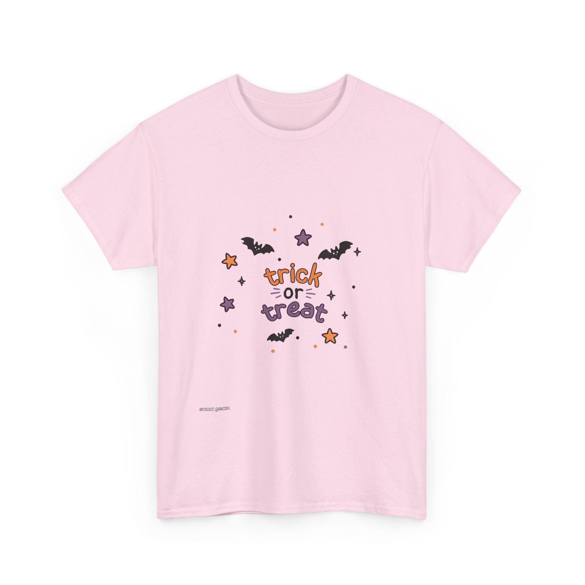Halloween Trick or Treat T-Shirt — Cute Bat & Stars Graphic Tee