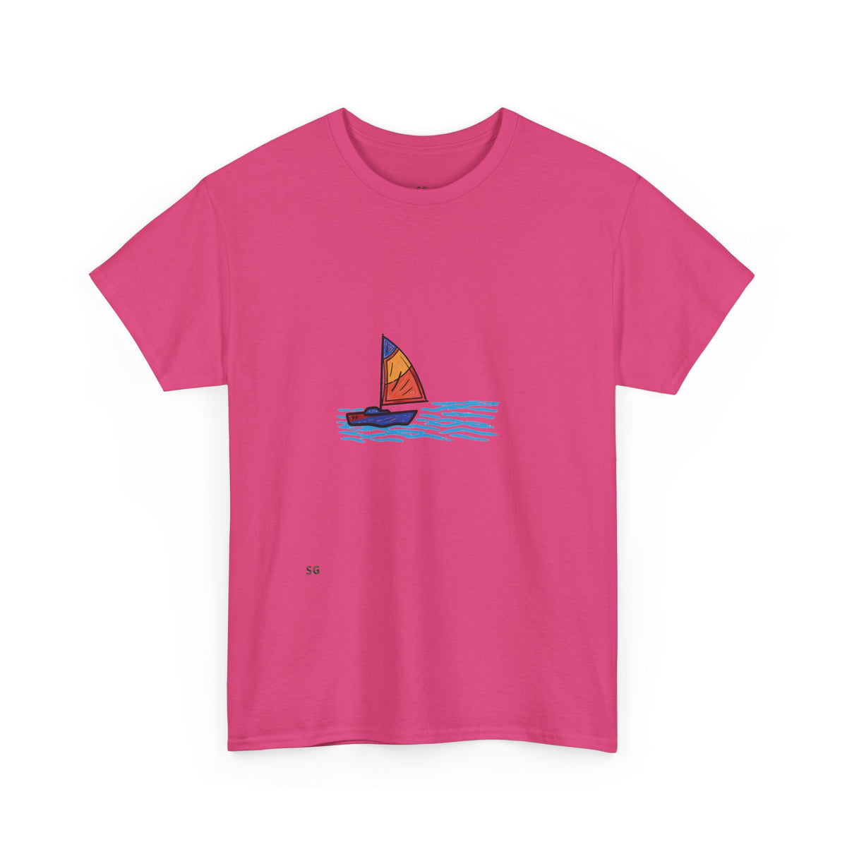 Sailboat Sketch Tee — Minimal Coastal Graphic T-Shirt