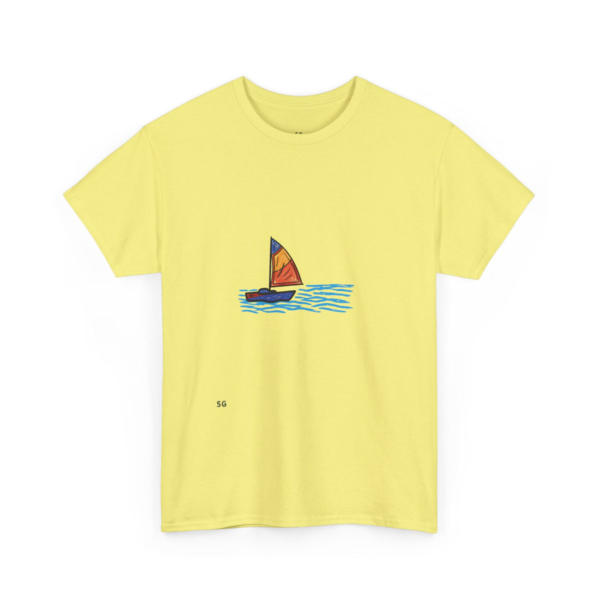 Sailboat Sketch Tee — Minimal Coastal Graphic T-Shirt