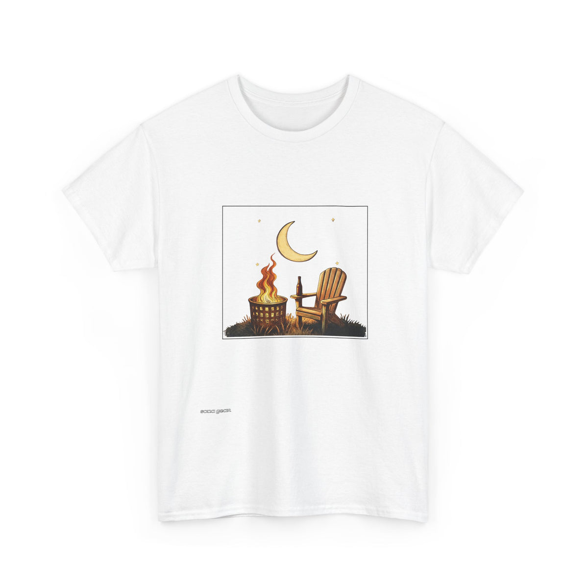 Campfire Night T-Shirt — Adirondack Chair & Moon Graphic Tee