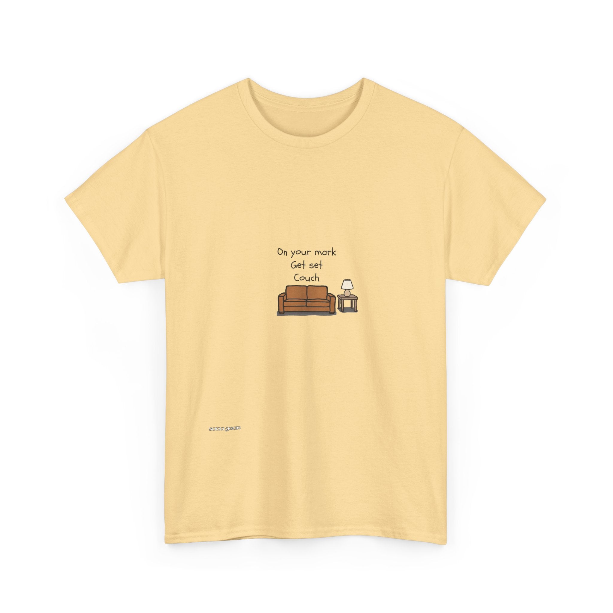 Cozy Couch Life T-Shirt — "On Your Mark, Get Set, Couch" Graphic Tee