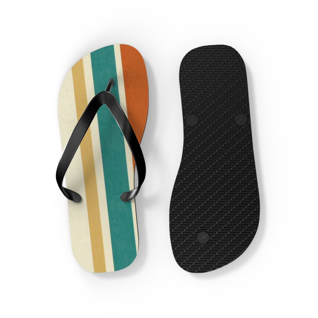 Retro Beach Stripe Flip Flops — Vintage Surf-Inspired Summer Sandals