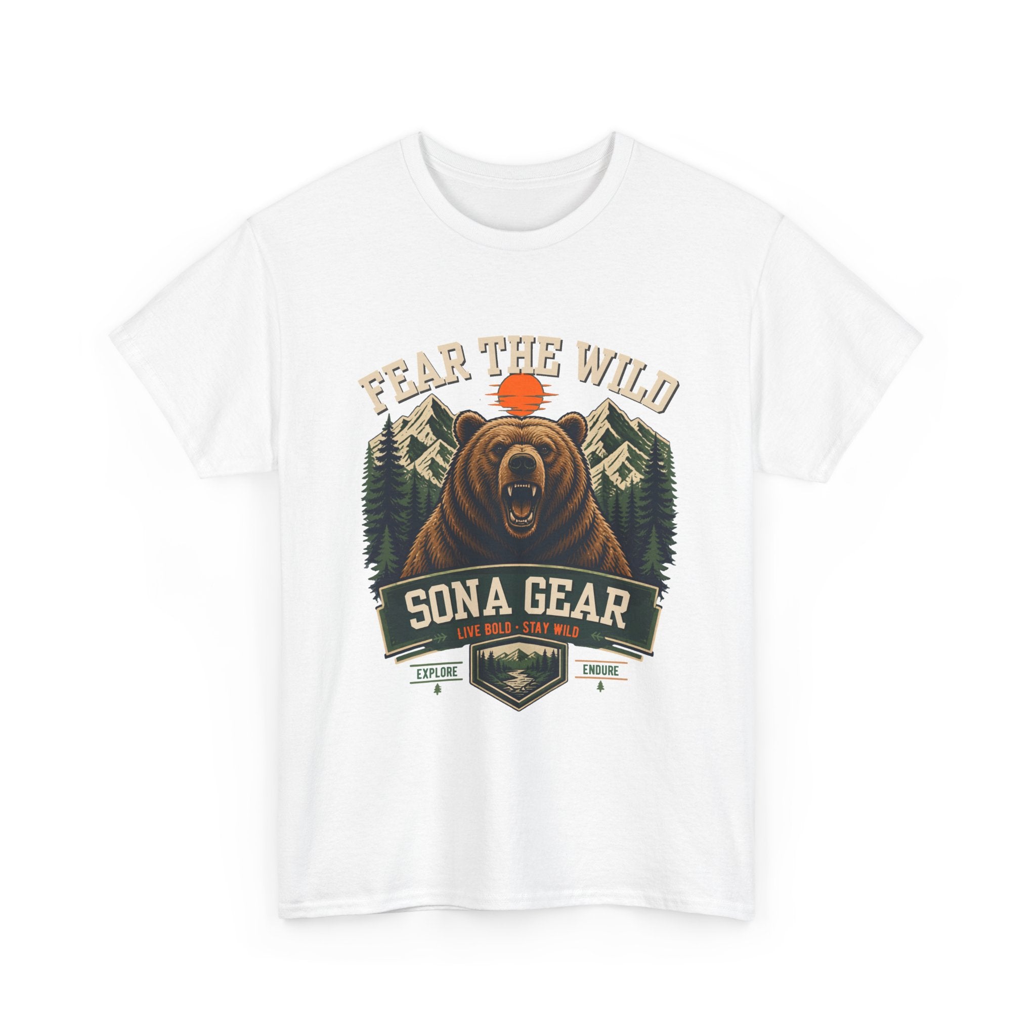 Bear Head Wilderness emblem T-Shirt | Sona Gear outdoor camping adventure