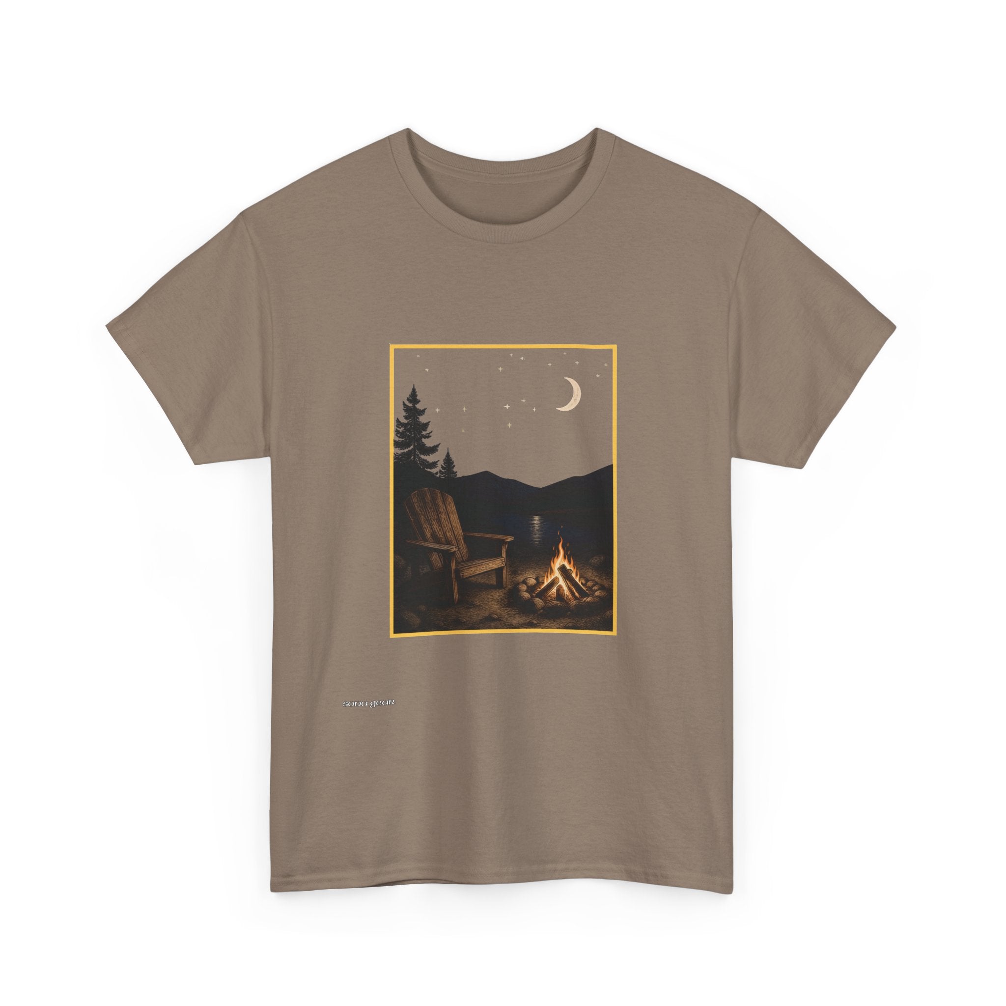 Campfire Night T‑Shirt — Moonlit Camping Graphic Tee