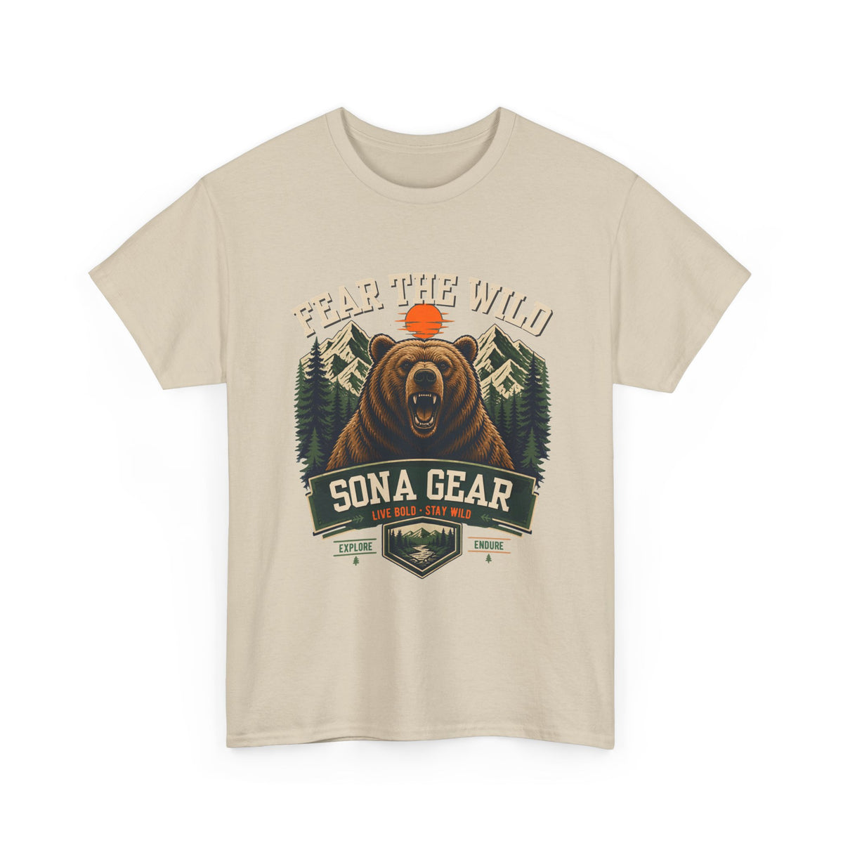 Bear Head Wilderness emblem T-Shirt | Sona Gear outdoor camping adventure