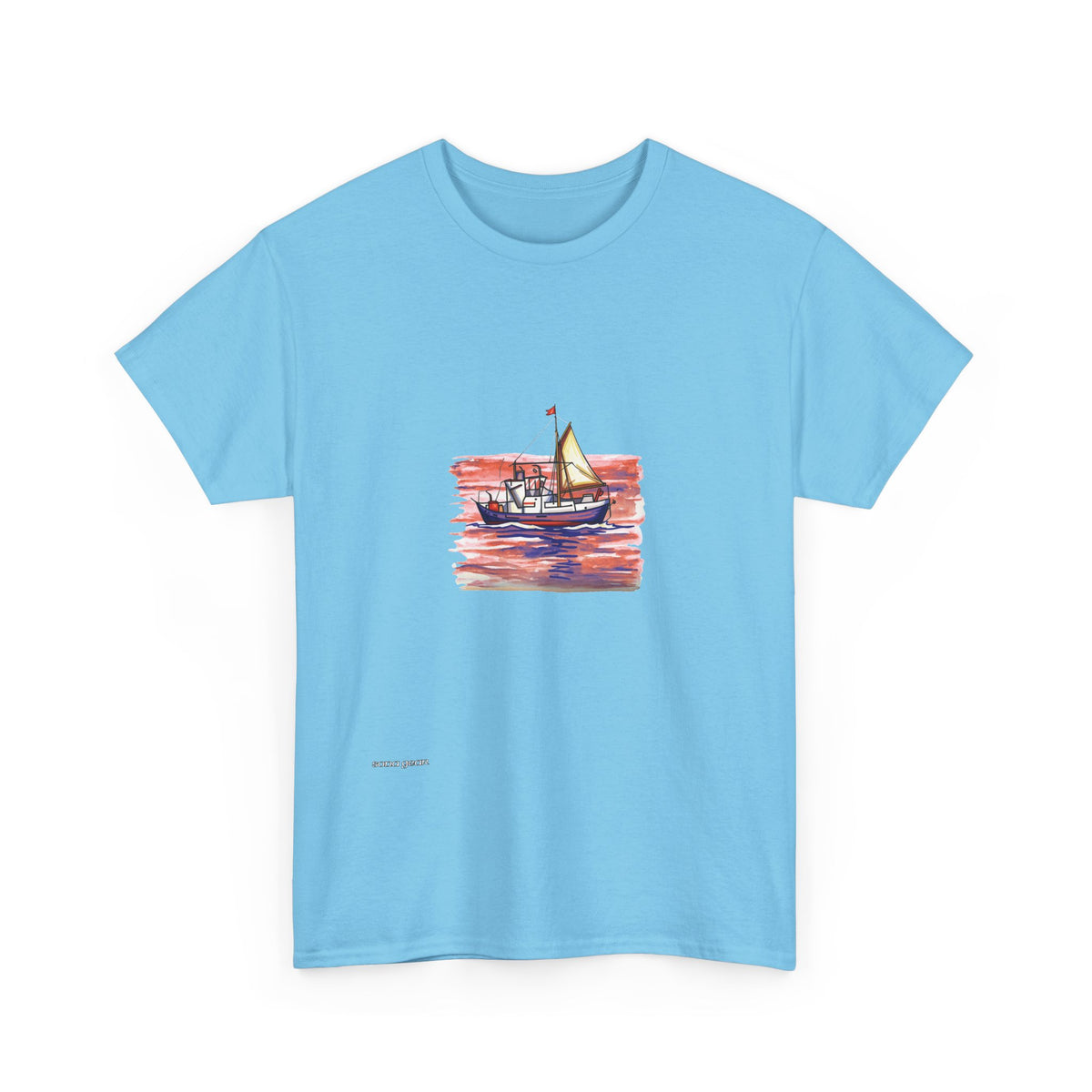 Sailboat Sketch Tee | Watercolor Boat Illustration Shirt