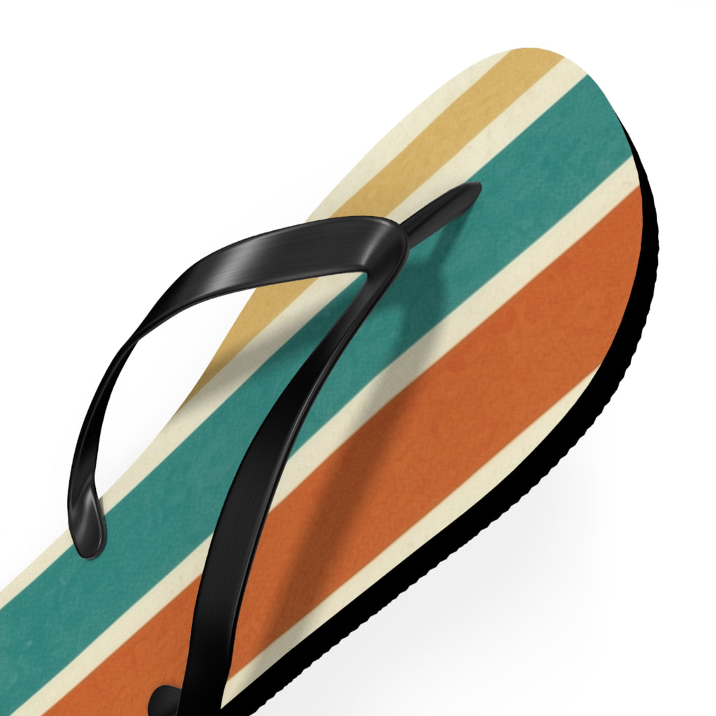 Retro Beach Stripe Flip Flops — Vintage Surf-Inspired Summer Sandals