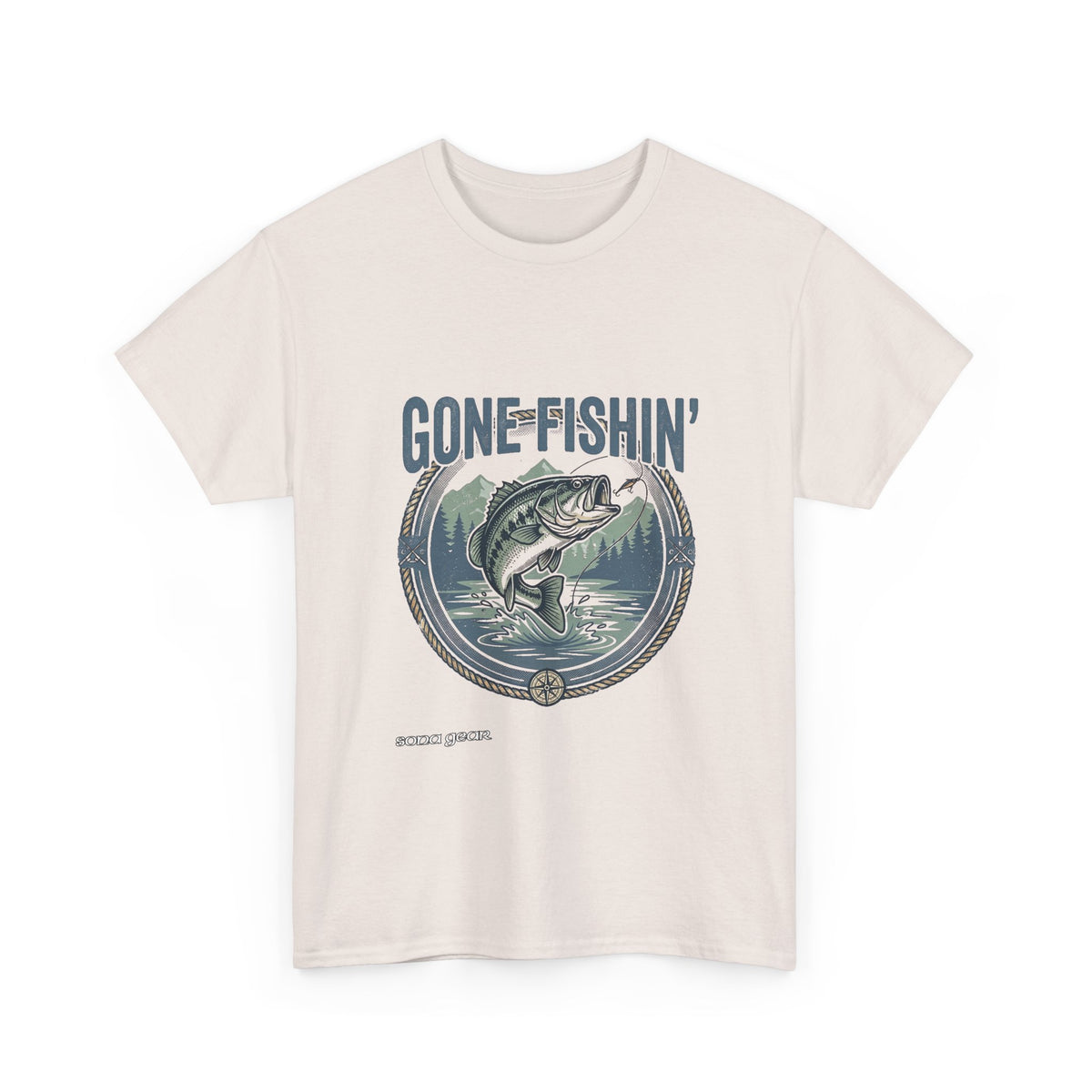 Gone Fishin' bass graphic Tee | Fishing shirt, outdoors lake design