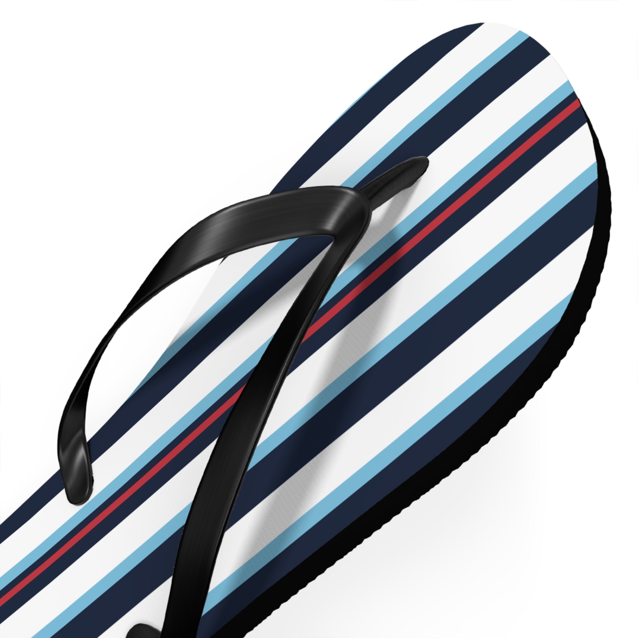 Navy & Red Striped Flip Flops – Beach Sandals with Classic Nautical Stripes