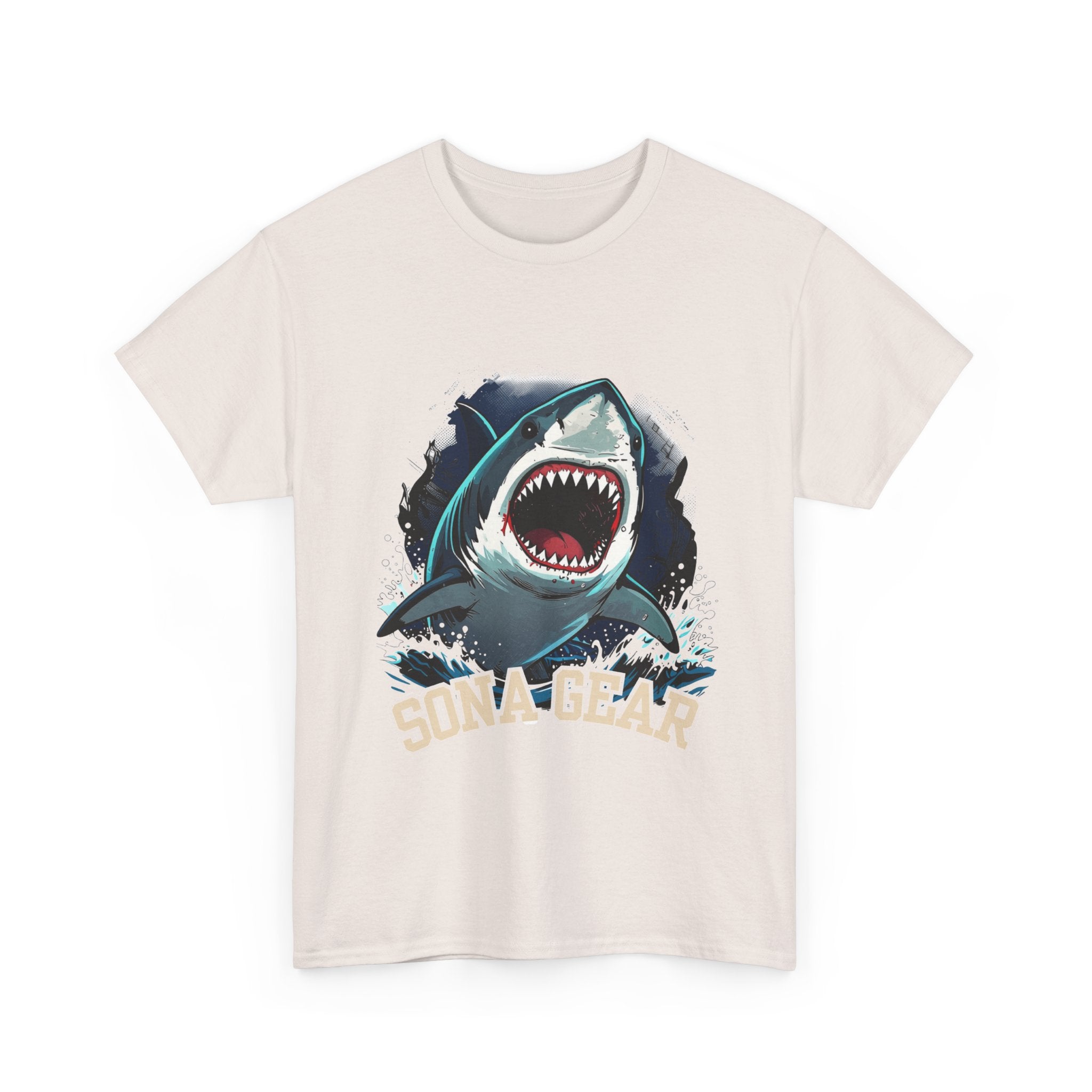 Great White Shark Illustration T-Shirt | Shark Bite Graphic Tee