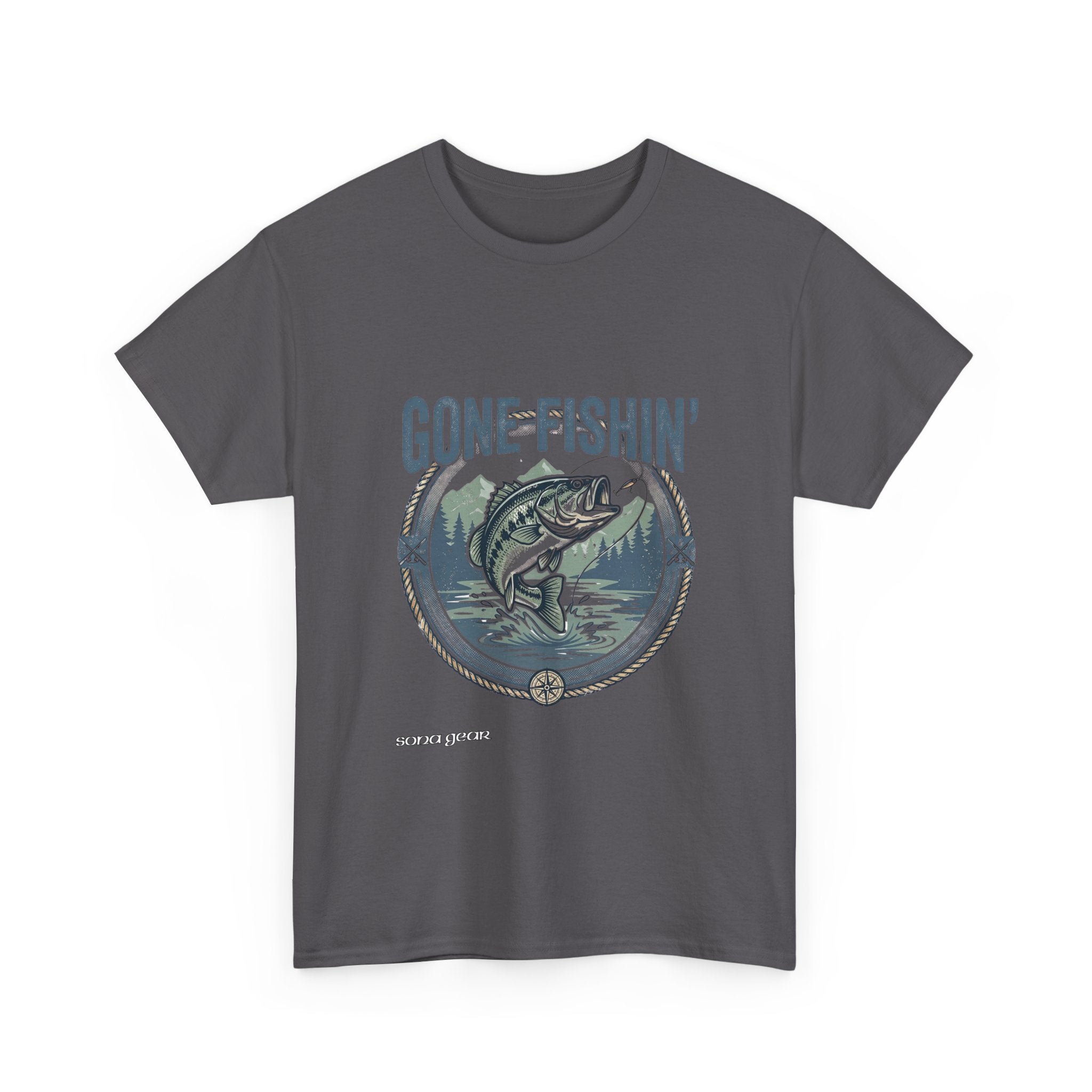 Gone Fishin' bass graphic Tee | Fishing shirt, outdoors lake design