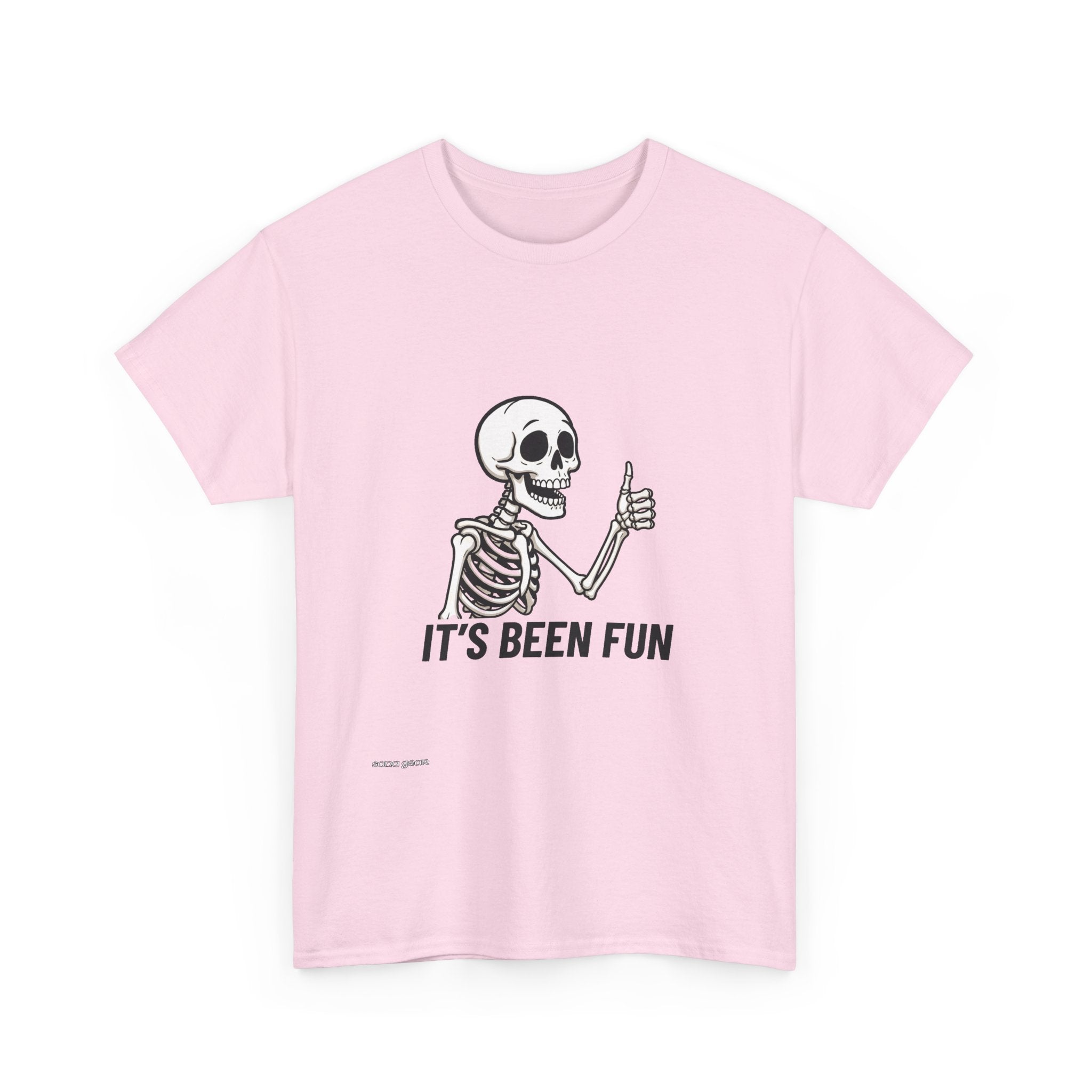 Skeleton "It's Been Fun" Tee — Funny Gothic Graphic T-Shirt