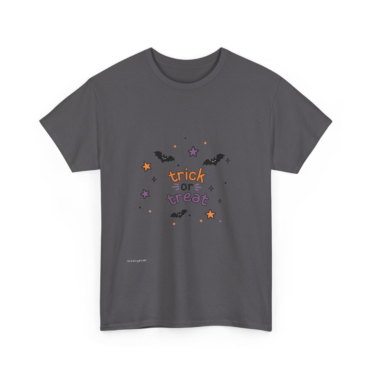 Halloween Trick or Treat T-Shirt — Cute Bat & Stars Graphic Tee