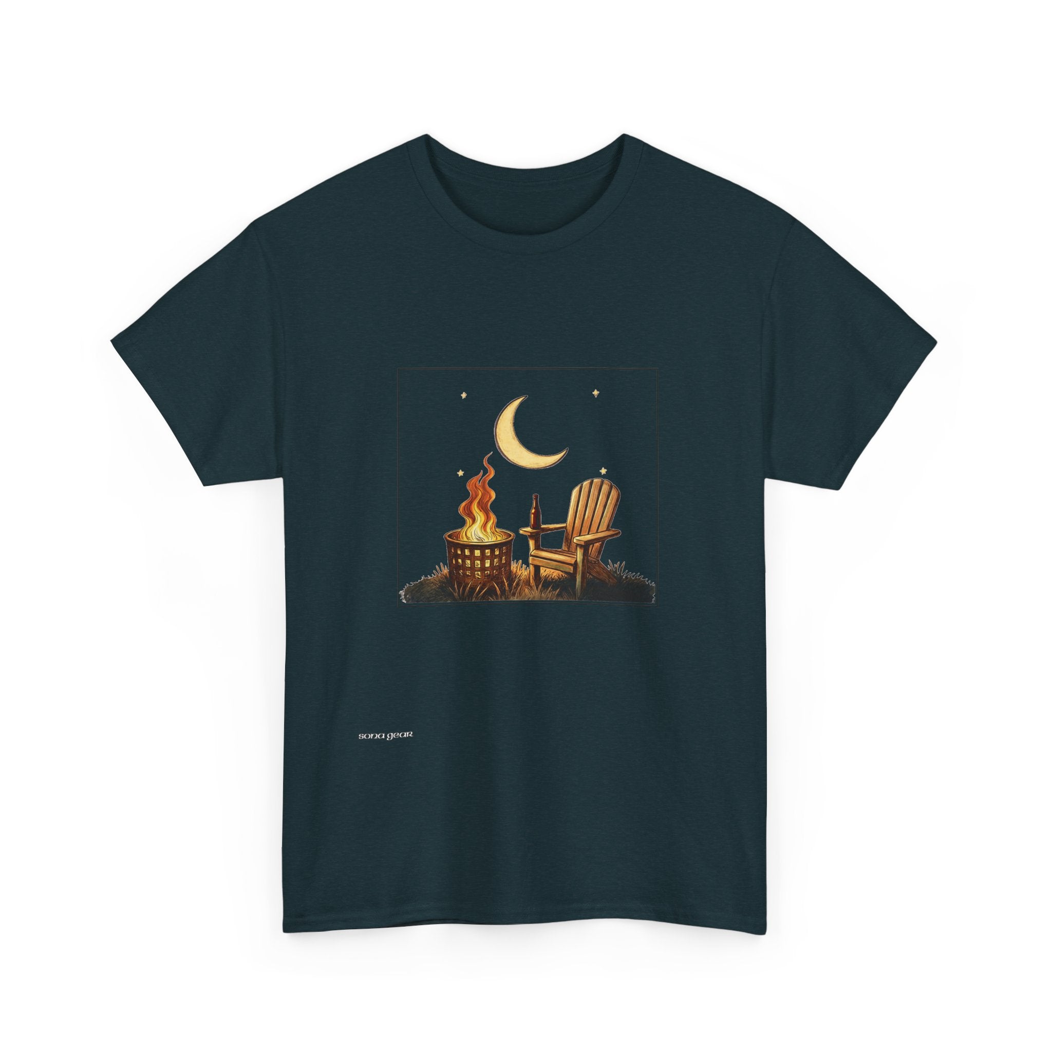 Campfire Night T-Shirt — Adirondack Chair & Moon Graphic Tee